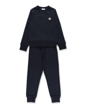 Moncler Boy's Cotton Sweatshirt And Jogger Set - Blue