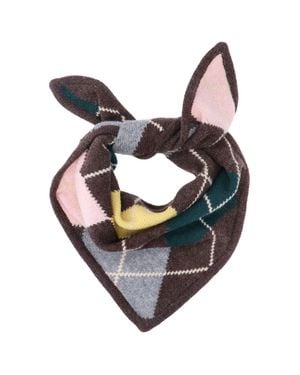 &Daughter Cashmere Knit Bandana Scarf - Pink