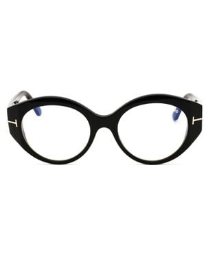 Tom Ford Acetate Oval Eyeglasses - Black
