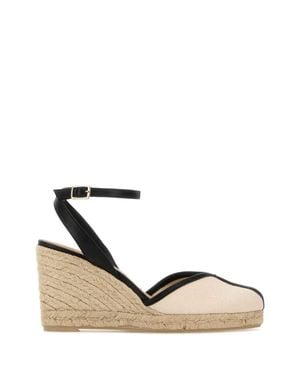 Castañer Color Block Espadrille Wedges - Black