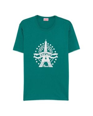 KENZO Graphic Eiffel Tower T-Shirt - Green