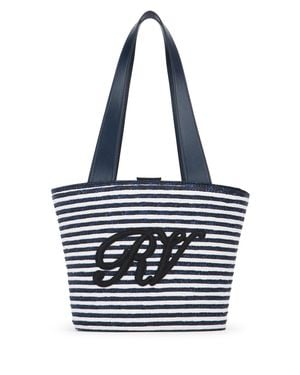 Roger Vivier Rv Straw Panier Small - Blue