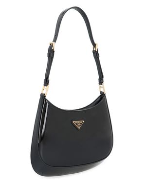 Prada Cleo Leather Shoulder Bag - Black