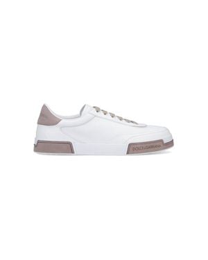 Dolce & Gabbana Calf & Lamb Leather Sneakers - White
