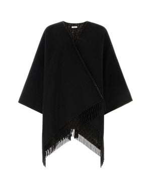 Fendi Reversible Cashmere And Wool Cape Coat - Black