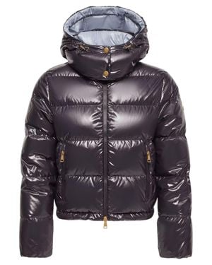 Moncler Mini Down-Filled Coat With Adjustable Hood - Gray