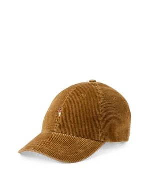 Polo Ralph Lauren Stitched Cotton Twill Six-Panel Visor With Embroidered Vent Eyelets - Brown