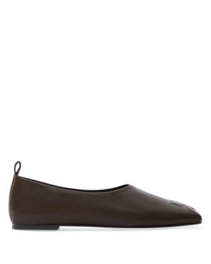 Courreges Heritage Smooth Grain Slip-On Loafers - Brown