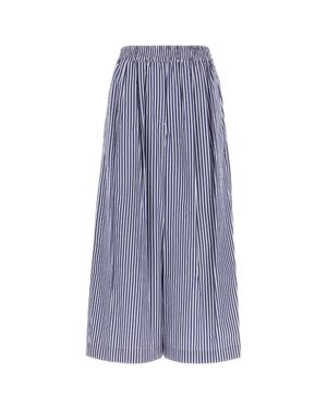 Weekend Embroidered Cotton Wide-Leg Pants - Purple