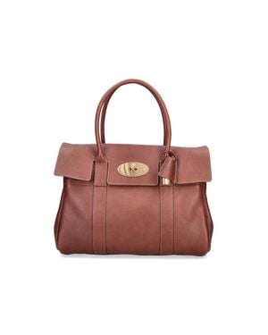 Mulberry Leather Top Handle Satchel - Pink