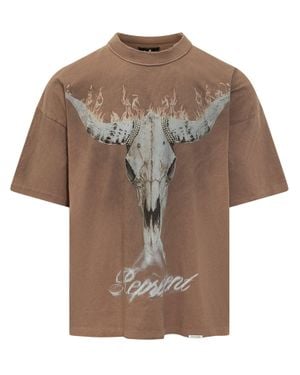 Represent Stampaint Graphic T-Shirt - Brown