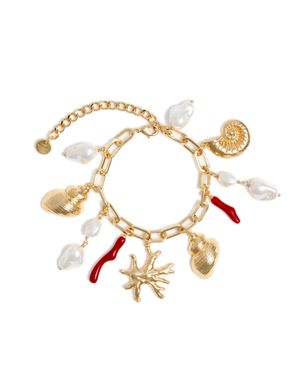 Self-Portrait Mini Covered Brass Charm Bracelet - Metallic