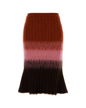 Fendi Skirt Wool Wm Degrad - Red