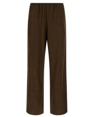 TOTEME Monogram Flannel Pj Bottoms - Brown