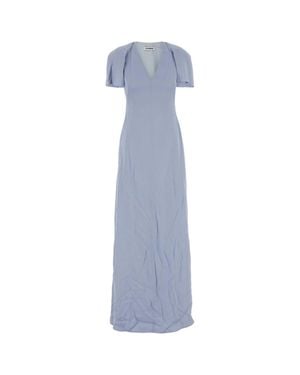 Jil Sander Viscose Long Dress With Soft Lining - White