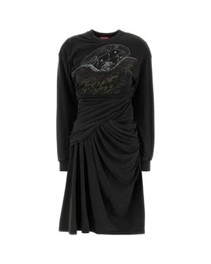 DIESEL Cotton-Blend Sweatshirt Dress - Black