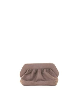 The Moire Themoirè Bios Pleated Clutch Bag - Brown
