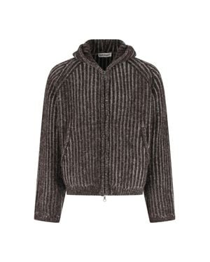 Our Legacy Cropped Textured Ribbed Sweater - Gray