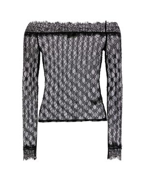 Isabel Marant Lace Off Shoulder Top - Black