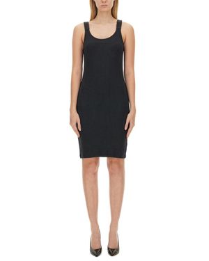 Helmut Lang Scoop Neck Knee Length Dress - Black