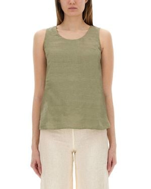 120% Lino Linen Top - Green