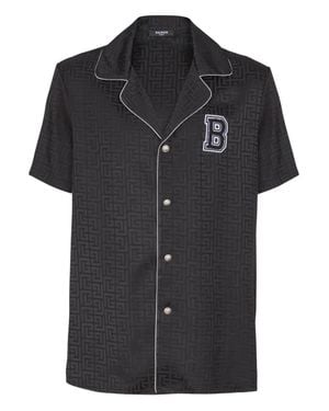 Balmain Varsity Pajama Shirt - Black