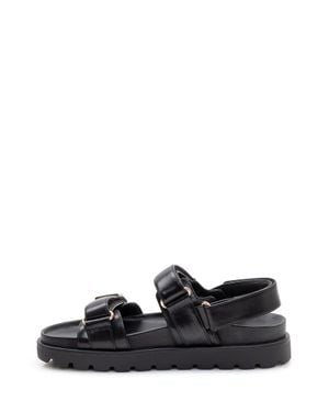 Tory Burch Sporty Sandal With Metallic Logo - Black