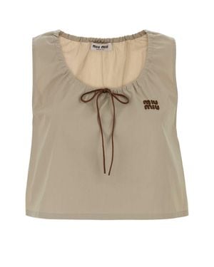 Miu Miu Panama Top - Natural