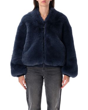 Frankie Shop Faux Fur Zip-Front Jacket - Blue