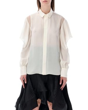 Sacai Satin Ecru Shirt - White