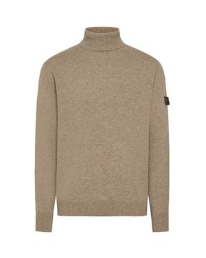 Peuterey Wool And Yak Turtleneck Sweater - Natural