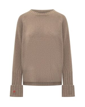 Tory Burch Embroidered Logo Pullover - Brown