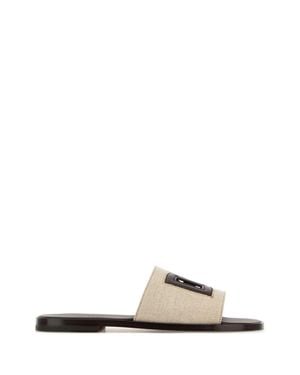 Dolce & Gabbana Dolce & Gabbana Two-Tone Canvas Slippers - White