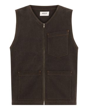 Agolde Sleeveless Denim Jacket - Brown