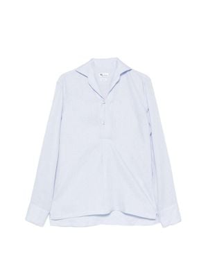 Doppiaa Relaxed Fit Linen Shirt - White