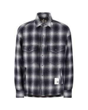 Maison Mihara Yasuhiro Plaid Wool Shirt Jacket - Gray