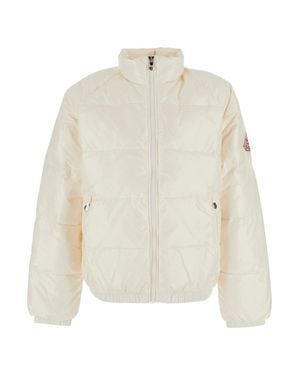 Pyrenex High-Neck Quilted Down Jacket With Logo Sleeve Patch - White