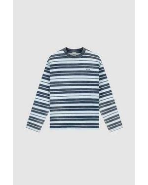 Arte' Sunfade Striped Long-Sleeve Tee - Blue