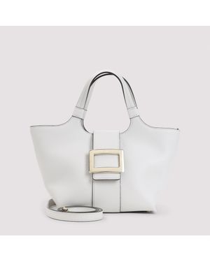 Roger Vivier 'Belle Vivier' Mini Shopping Bag - White