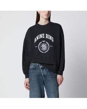 Anine Bing Miles Collegiate Cotton Sweatshirt Vintage - Black