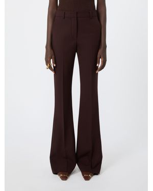 Sportmax Wool-Blend Long Pants With Stretch - Brown