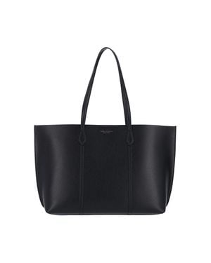 Tory Burch Perry Leather Tote Handbag - Black