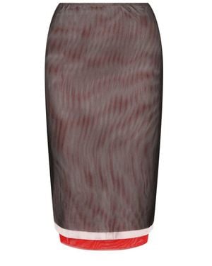 MSGM Midi Pencil Skirt Polyester - Brown