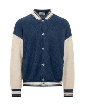 Laneus Classic Bomber Jacket - Blue