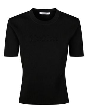 Max Mara Pure Pure Adelio Short Sleeve Logo T-Shirt - Black