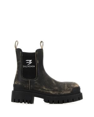 Balenciaga Distressed Strike Chelsea Boots - Black