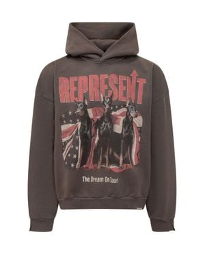 Represent On Tour Mini Hoodie With Dobermann Design - Brown