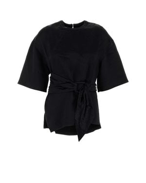 Nanushka Satin Besia T-Shirt - Black
