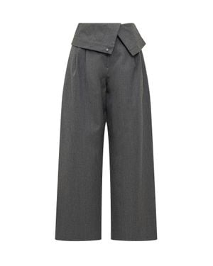 JW Anderson Wide Leg Flat Front Pants - Gray