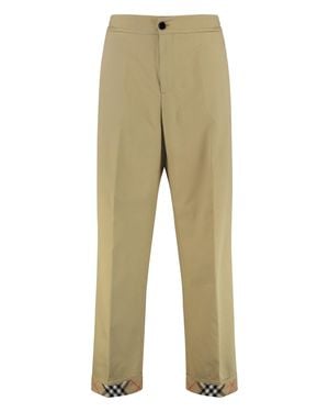 Burberry Flat Front Pants - Natural
